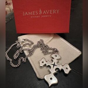 JAMES AVERY RETIRED SWEDISH/NORTH CROSS PENDANT W/CURB CHAIN STERLING SILVER 925